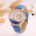 China men in stock wrist cheap quartz crystal ball leather small dial watch